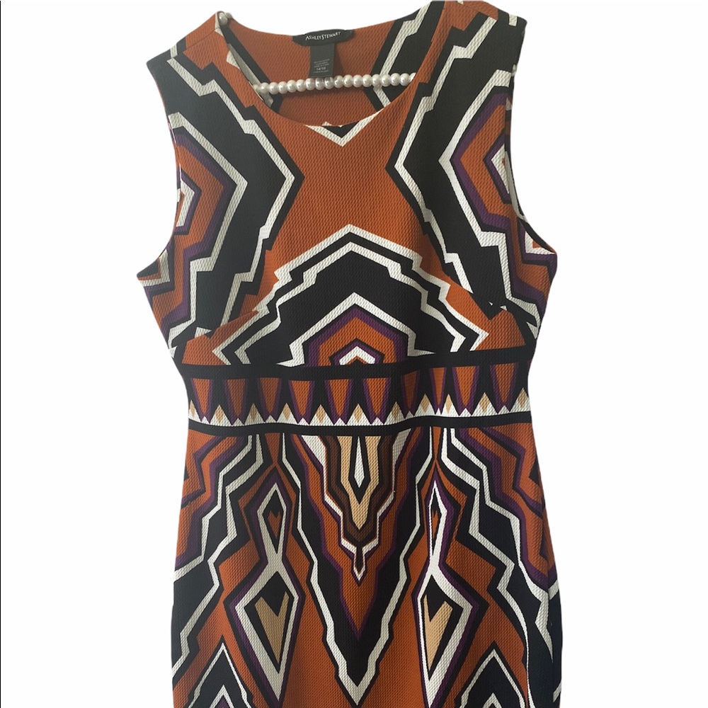 Ashley Stewart Sleeveless Abstract Dress ( 14/16 )